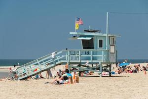 los angeles, eua - 5 de agosto de 2014 - pessoas na paisagem de praia de veneza foto