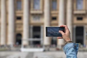 Roma Vaticano Lugar, colocar santo Peter catedral tiro de celular telefone foto