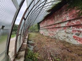 janelas quebradas velhas estufas abandonadas foto