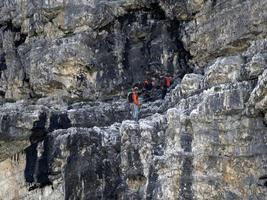 escalada dentro três picos do lavaredo vale dolomites montanhas panorama panorama foto