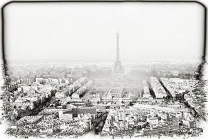 Tour eiffel e Paris inverno Visão foto