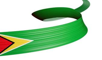 3d bandeira do Guiana país, brilhante ondulado 3d bandeira fita isolado em branco fundo, 3d ilustração foto
