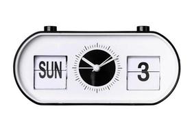 495 Preto e branco relógio isolado em uma transparente fundo foto
