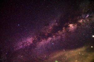 panorama Visão com leitoso caminho galáxia e milhão Estrela em a céu dentro noite Tempo