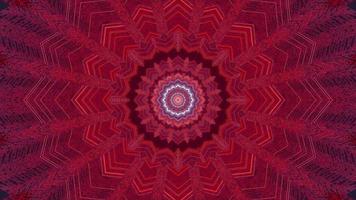 ilustração de desenho de caleidoscópio floral em 3D vermelho, azul e roxo para plano de fundo ou textura