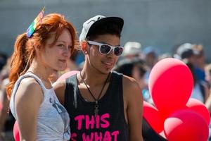 Montreal, Canadá - 18 de agosto de 2013 - parada do orgulho gay foto