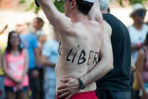 Montreal, Canadá - 18 de agosto de 2013 - parada do orgulho gay foto