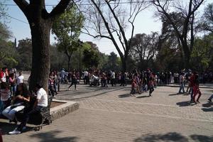 cidade do méxico, 3 de fevereiro de 2019 - parque da cidade chapultepec lotado de pessoas no domingo foto