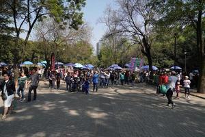 cidade do méxico, 3 de fevereiro de 2019 - parque da cidade chapultepec lotado de pessoas no domingo foto