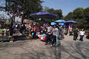 cidade do méxico, 3 de fevereiro de 2019 - parque da cidade chapultepec lotado de pessoas no domingo foto