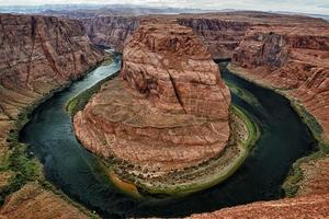 Horseshoe bend vista para o rio Colorado foto