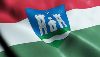 3d render acenando Hungria cidade bandeira do tolna fechar-se Visão foto