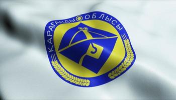 3d acenando Cazaquistão região bandeira do caraganda fechar-se Visão foto