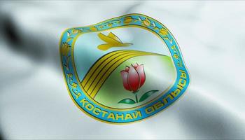 3d acenando Cazaquistão região bandeira do kostanay fechar-se Visão foto