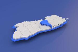 mapa do el salvador região do san vicente em azul foto