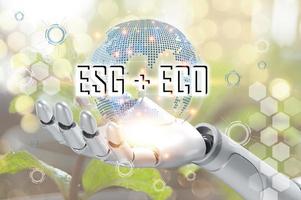 a conceito é para combinar esg e eco sistemas com artificial inteligência para otimizar eficiência. foto
