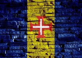 bandeira do Madeira em uma texturizado fundo. conceito colagem. foto