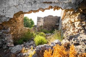 abandonado fantasma Cidade Kayakoy dentro turco foto