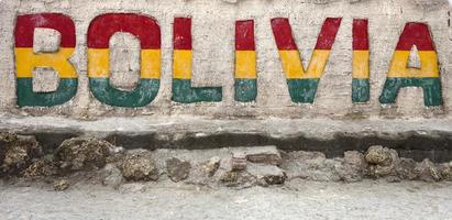 Bolívia assinar no Salar de Uyuni foto