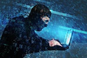 hacker cria uma Porta dos fundos Acesso em uma computador. conceito do Internet segurança foto