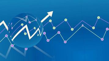 abstrato financeiro fundo com Setas; flechas e gráfico gráficos em azul fundo foto