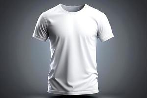 uma branco camiseta com uma em branco rótulo em isto com generativo ai foto