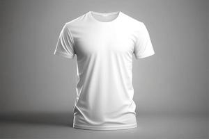 uma branco camiseta com uma em branco rótulo em isto com generativo ai foto