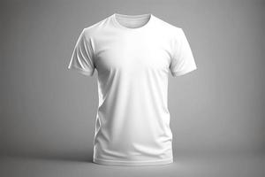 uma branco camiseta com uma em branco rótulo em isto com generativo ai foto