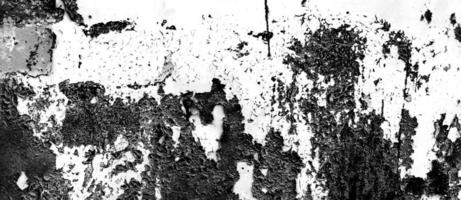 grunge metal e poeira coçar, arranhão Preto e branco textura fundo panorâmico foto