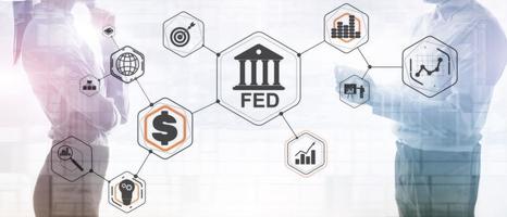 sistema de reserva Federal. alimentado. fundo de negócios financeiros. foto