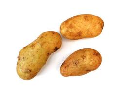 batatas em um fundo branco foto