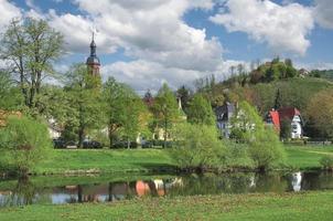 Vila do gengenbach às kinzig rio dentro Preto floresta, alemanha foto