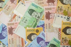 coreano nota-a coreano república Ganhou é a moeda do sul Coréia. foto