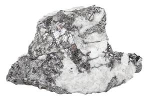 aço cinzento bismutinita mineral dentro quartzo pedra foto