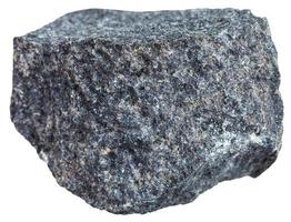 gabro basalto mineral isolado em branco foto