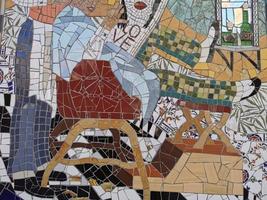 parte do uma rua mosaico dentro Espanha foto