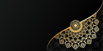 fundo de mandala de luxo com padrão de arabesco dourado árabe style.decorative mandala oriental para impressão, pôster, capa, folheto, panfleto, banner. foto