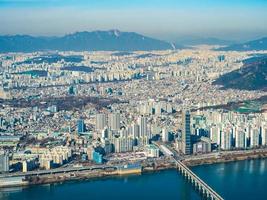 vista aérea da cidade de seul, coreia do sul foto