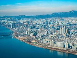 vista aérea da cidade de seul, coreia do sul foto