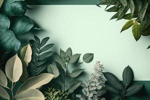 herbáceo maravilha uma dinâmico plantar composição para uma fresco e único cartão. plantar fundo foto