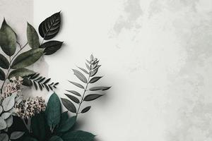 quadro, Armação apresentando fresco folhas e flora, criando uma verde pano de fundo para usar Como uma modelo, bandeira, ou cartão postal. foto