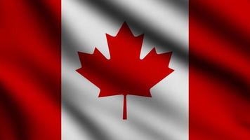 bandeira canadense balançando ao vento. fundo de bandeira canadense realista foto