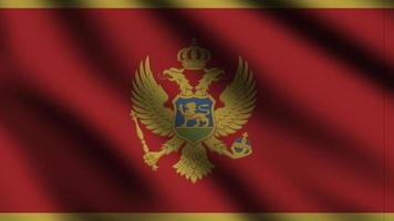 bandeira de montenegro ao vento. bandeira voadora de página inteira. ilustração 3D foto