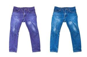 azul masculino jeans isolado em branco foto