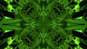 Ilustração 3D de cristais verdes caleidoscópicos foto