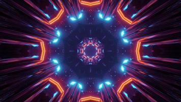 Ilustração 3D de figuras geométricas multicoloridas formando labirinto simétrico foto