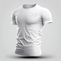 camiseta brincar. branco em branco camiseta frente Visualizações. masculino roupas vestindo Claro atraente vestuário camiseta modelos modelo. foto