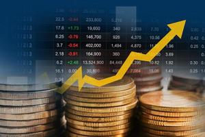 negócios de finanças do mercado de ações, tecnologia digital de gráfico de tendência de economia. foto