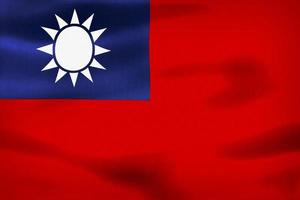 ilustração 3D de uma bandeira de taiwan - bandeira de tecido acenando realista foto