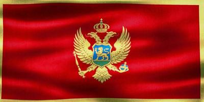 ilustração 3D de uma bandeira de montenegro - bandeira de tecido acenando realista foto
